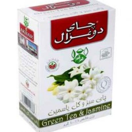 چای سبز و گل ياسمین 100گرمی دوغزال 